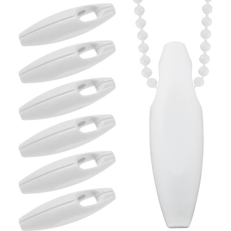 Questran 6 Pieces Roller Blind Chain Weights, Chain Handle for Roman Blinds, White Blind Accessories, for Roman Blinds, Vertical Blinds, Pleated Blinds (1/5)