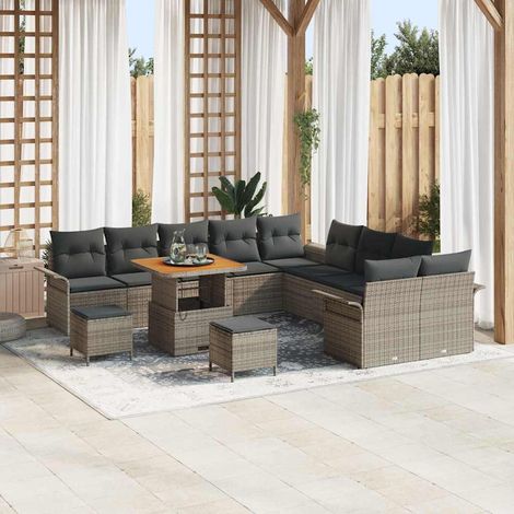 Teenpull – Gartensofa-set 13 Stk. Grau Poly-Rattan (1/5)