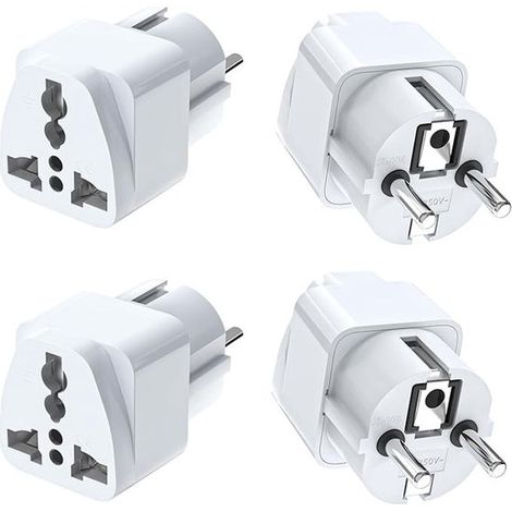 4-teiliger Universal-Reiseadapter für Europa, USA, Großbritannien und weitere Länder – weiß (1/5)