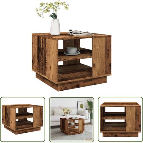 vidaXL Couchtisch Altholz-Optik 55x55x42 cm Holzwerkstoff (1/5)