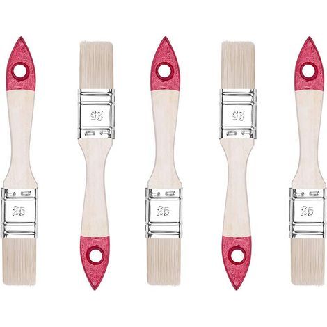 Set de pinceaux 25mm plats 5 pièces - Largeur : 1 pouce – 5 PCS - Kit de brosses à peindre avec manche en bois -Série 30 - A0200-300510 (1/4)