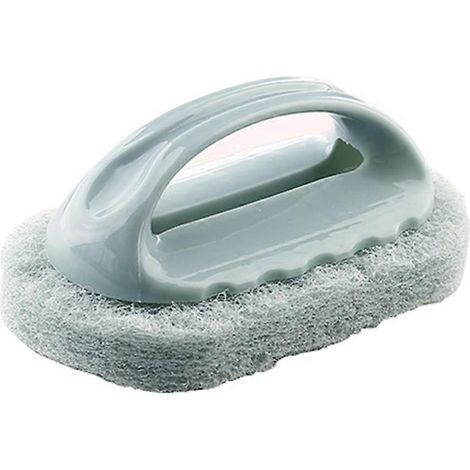 Brosse de bain à manche, brosse à carrelage, brosse de décontamination de cuisine, pot bleu-- (1/5)