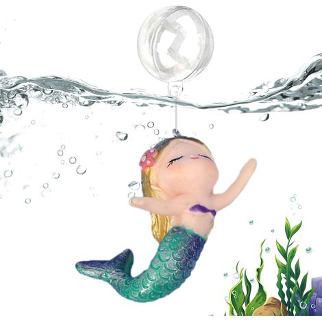 Schwimmende Meerjungfrau-Aquarium-Dekoration  Verstellbare schwimmende Aquarium-Dekoration  Kleine Aquarium-Dekoration für Fischspielzeug, niedliche Meerjungfrau-Statue für Zuhause, Wohnheim, (1/5)