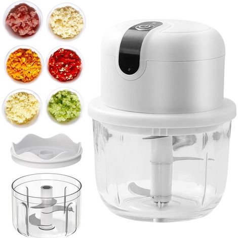 Tritatutto elettrico da cucina da 300 ml ricaricabile tramite USB per verdure ed erbe aromatiche (1/5)