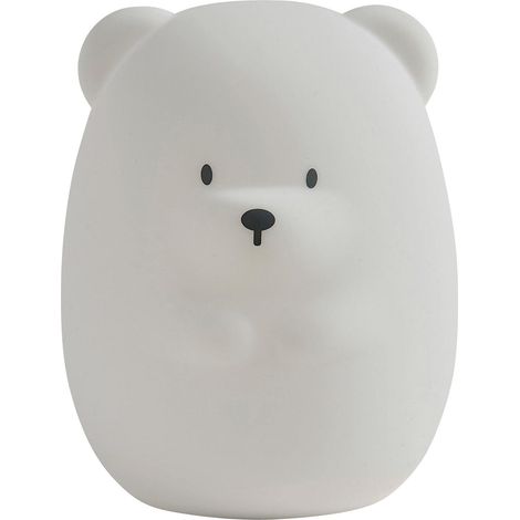 Nattou Luce Notturna LED in Silicone a Forma di Orso, 7 Colori, Senza BPA, 16 cm, Vegano, Silicone, Bianco (1/5)