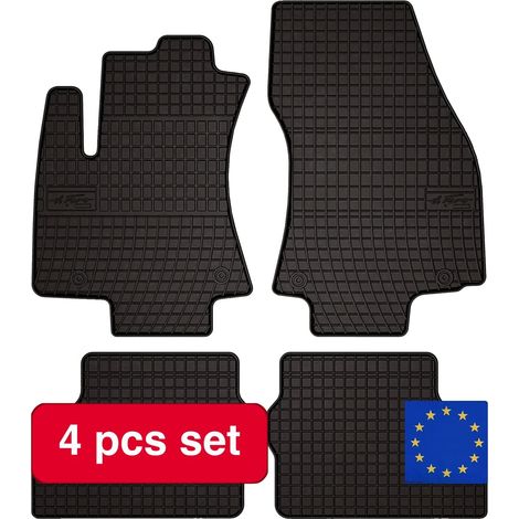 Tapis de voiture en caoutchouc, design durable, ajustement personnalisé, noir (1/5)