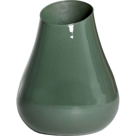 Vase contemporain en verre vert design élégant pour décoration - Vert intense translucide (1/4)