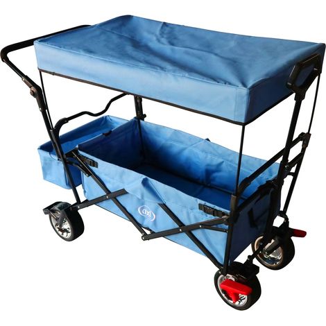Axi Ab210 Chariot Pliable Avec Toit, Sac, Frein Et Barre De Poussée Gris  Chariot Pliable / Charrette De Jardin