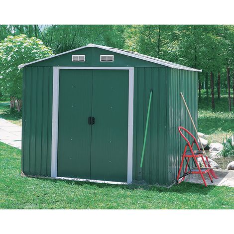 Casetta Box Da Giardino 191x213x195h cm in Lamiera Per Deposito Attrezzi Verde (1/2)