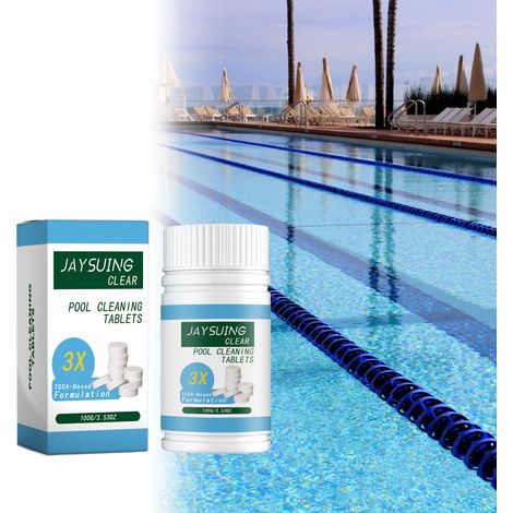 Pool cleaning tablets, instant effervescent chlorine tablets, for cleaning and water treatment of swimming pools - 100g -- BIEMMEDUE (1/5)