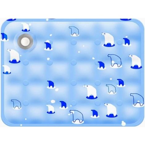 Diese Kühlmatte besteht aus flexiblem Hydrogelpolymer und ist für Haustiere geeignet. (Hellblau, Eisbärenmuster) (1/5)