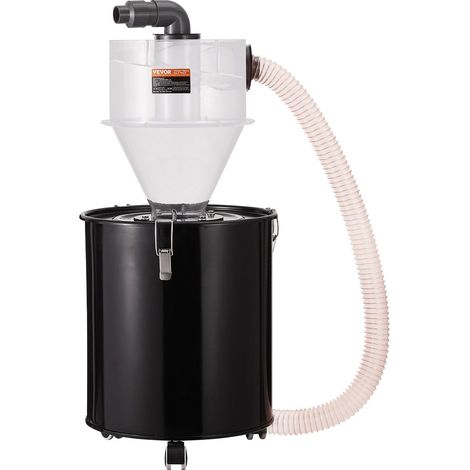 Séparateur cyclonique de poussière 10 cm pour aspirateur, réservoir métallique et raccord 5 cm, atelier, sciure et copeaux (1/5)