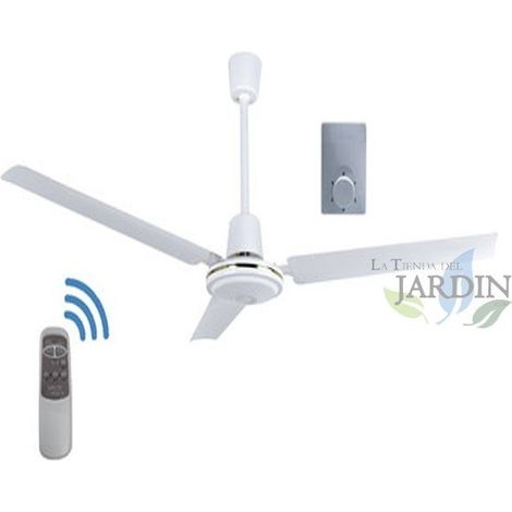 Ventilatore da soffitto senza luce 90 cm 60W, telecomando