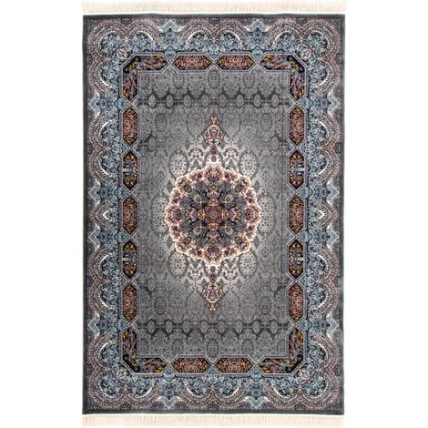 Tapis persan Holyday  - 150x100cm, Rectangular - 100% Acrylique - Tissé - Argent