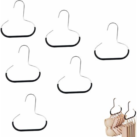 Lot de 6 Rangement pour Chapeaux Cintre Porte Foulard Support de Casquettes pour Echarpes Chapeaux Cravates Ceintures Cravates Sacs à Main (Noir) (1/5)