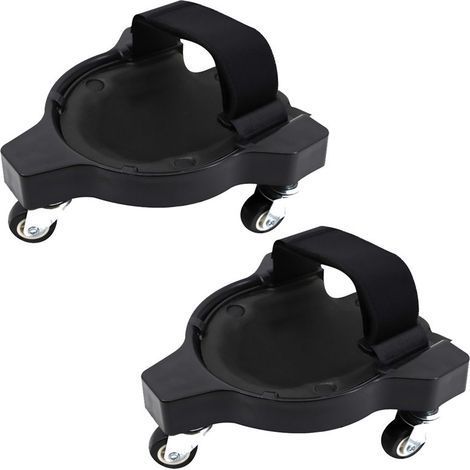 Lot de 2 genouillères flexibles avec roulettes pour jardin, chantier de construction,noir (1/4)
