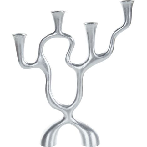 Kerzenständer FAMOES Metall 41 cm Silber
