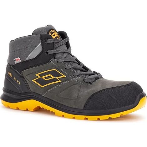 Scarpe antinfortunistiche Lotto Hit 250 Mid S3 SRC WR HDRY Asphalt-black-radiant yellow 40 (1/4)
