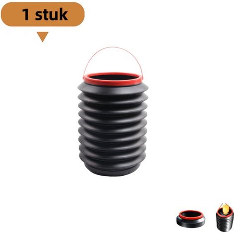 article - Poubelle pliable - 4 L - Seau à eau télescopique multifonctionnel - Portable - Sans couvercle - Zwart et rouge (1/5)