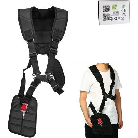 Harnais débroussailleuse - Tondeuse à Harnais Double épaule avec Ceinture de Nylon Durable Adjuestable Harnais pour (1/4)