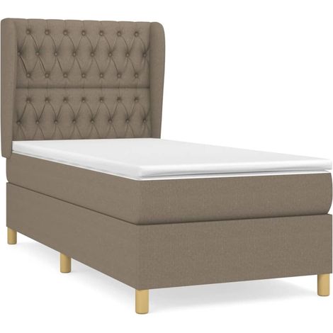 Maison Exclusive - Cama box spring con colchón tela gris taupe 90 (1/5)
