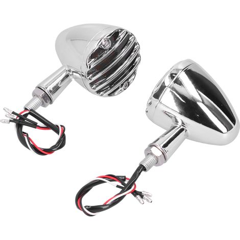 Paar Motorradblinker, universelle Chromblinker für Retro-Motorräder. (1/5)
