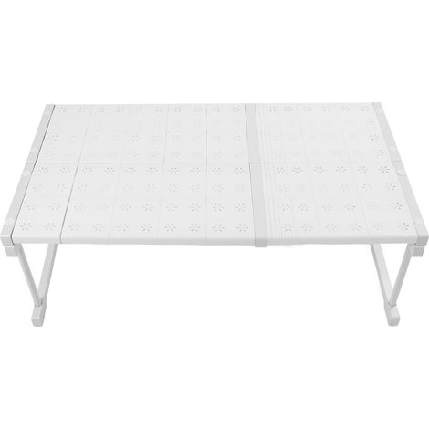 Étagère extensible en acier au carbone, empilable, pour placard, rangement, rehausseur pour cuisine et salle de bain, largeur 48 cm (67 à 88 cm / 26,4 à 34,6 pouces). (1/5)