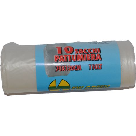 SACCHETTI PATTUMIERA BIANCHI CON MANICI 70x120 CM pz.10 (1/4)