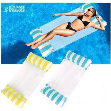 Lot de 2 Hamacs d\\\\'eau Hamac Flottant Gonflable Piscine Flotteur Gonflable Piscine 4 -en-1Flottant de inclinable Flotteur Hamac (1/4)
