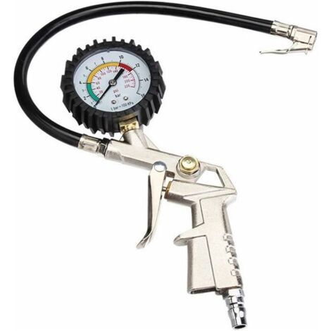 Controleur Pression Pneus Manometre Pression Pneu Jauge de Pression des Pneus Pistolet Gonflage de Pneu Manomètre Testeur de Pression d'air Multifonction 016bar pour Auto/Moto/Vélo (1/4)
