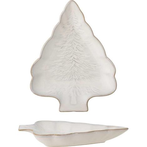 Assiette de service d'hiver en forme de sapin de Noël 22 x 17 cm (1/5)