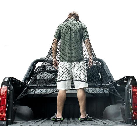 Filet Rangement, Haute Elasticité Filet Coffre Voiture, Accessoire Camion, Filet de Rangement Camping Car pour SUV Pickup Truck Remorque, Extensible Jusqu'à 2,2-2,4 M (1/5)