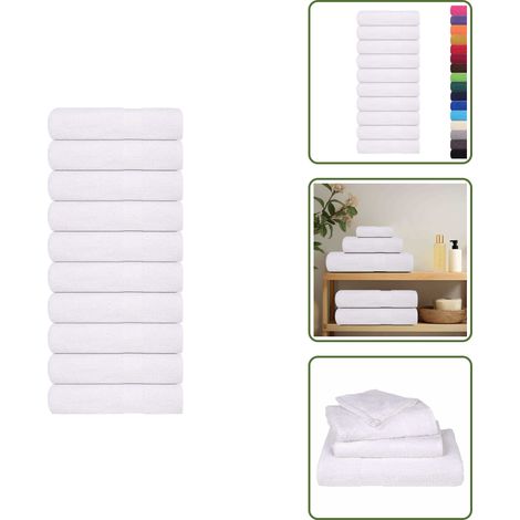 Toallas lavables - vidaXL Toallas de baño FROGN 10 uds color blanco 100 x 150 cm 360 g/m² - Toallas para baño