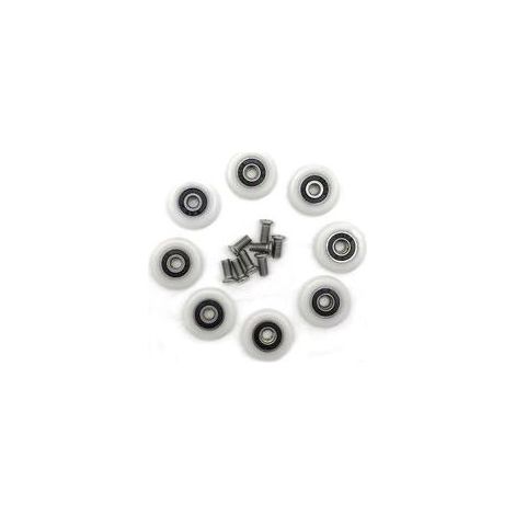Lot de 8 roulettes de porte de douche 23mm – Rouleaux en plastique – Vis en acier inoxydable M5 x 20mm – Pour portes en verre (1/4)