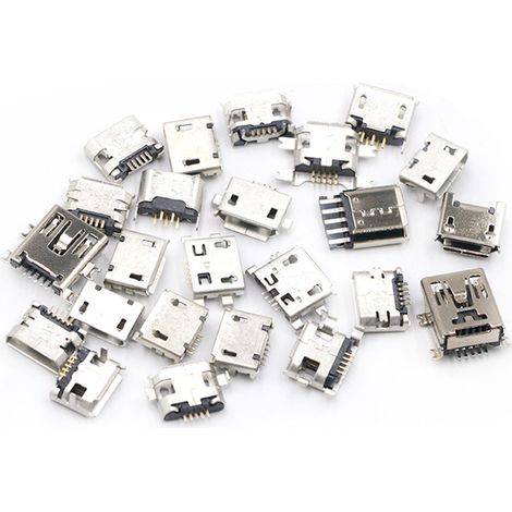 Connecteurs Micro USB femelles en boîte avec prises de charge pour téléphones MINI Android de différentes tailles, accessoires mini USB, boîte à 24 compartiments, 10 par compartiment, total 240 pièces