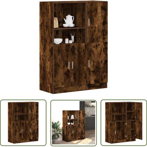 vidaXL 2-tlg. Küchenschrank-Set Räuchereiche Holzwerkstoff (1/5)