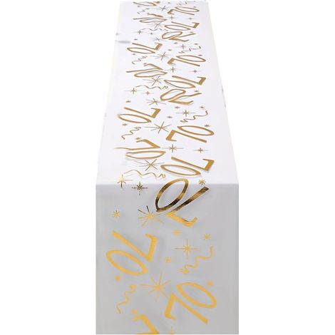 Chemin de table doré étincelant pour décoration de fête d'anniversaire adulte - 30 cm de large - Pour buffets de desserts, tables cadeaux, célébrations, événements - Pour fête d'anniversaire (1/4)
