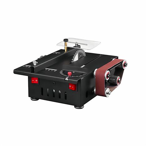 Scie de Table, Scie Circulaire Compacte avec Ponceuse à Bande, 200 W, 4 500 tr/min, Portable de Précision pour Scie de Table avec 10 bandes abrasives (1/5)
