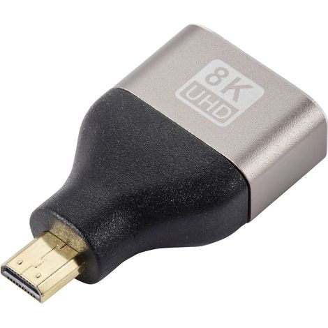 SpeaKa Professional SP-11302016 HDMI Adaptateur [1x HDMI mâle D Micro - 1x HDMI femelle] noir, argen (1/4)