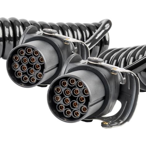Cavo a spirale per rimorchio TIR 2x 15 PIN 5m 24V amio-04382