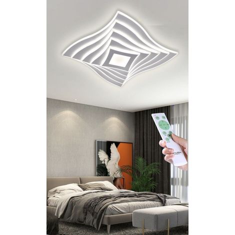 Lampadario Plafoniera Illuminazione quadrata Led Moderno 75W Luce Per Soffitto dimmerabile con telecomando (1/5)