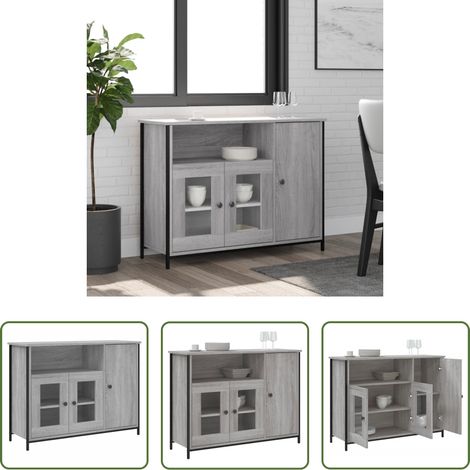 Rangement -  Buffet sonoma gris 100x35x75 cm bois d'ingénierie (1/5)