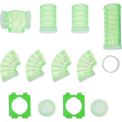 jeu de plaques de connexion pour tubes pour hamster, tunnel de connexion externe à monter soi-même-15X6X6CM-Green (1/4)