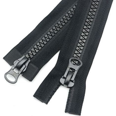 2 Pièces 70 cm Séparable Fermetures Éclair Noir Plastique Fermeture Éclair pour Les Jackets (70 cm)