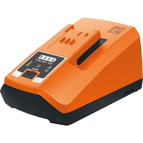 Fein – Akku Ladegerät Schnellladegerät 92604180010 – 12V und 18V – 8A Ladestrom für Li-Ionen-Akkus – USB-Anschluss für mobiles Laden