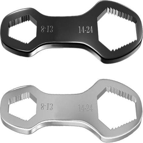 Juego de 2 llaves universales de bolsillo ajustables para tuercas de 8 a 24 mm, con doble extremo, para el mantenimiento de coches y motocicletas.