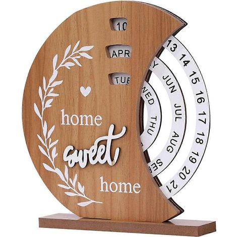 Calendrier en bois, décoration pour la maison, le porche ou le bureau. (1/4)