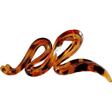 Pince à cheveux en forme de serpent, texture givrée, grande pince à cheveux, forte adhérence, pince à cheveux pour l'arrière de la tête, style requin, douche-Brown (1/5)