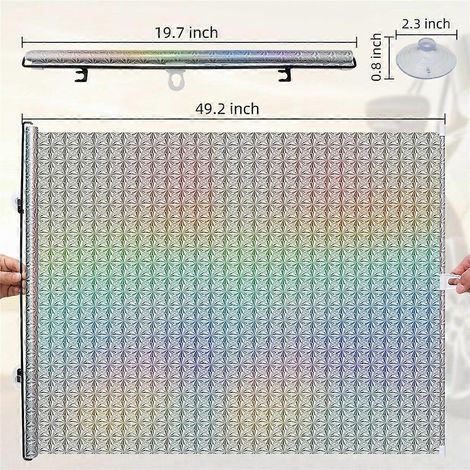 Pare-soleil rétractable pour vitres latérales de voiture, film de protection pour vitres arrière, pare-soleil de voiture enroulable, rideau de voiture 50 x 125 cm (1/5)