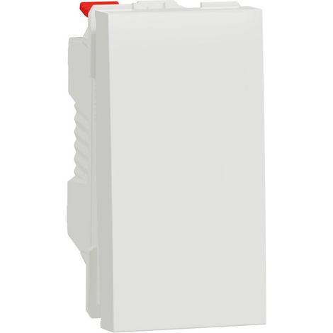 Poussoir Unica NO 10A connexion rapide 1 module Blanc mécanisme seul SCHNEIDER NU310620 (1/4)